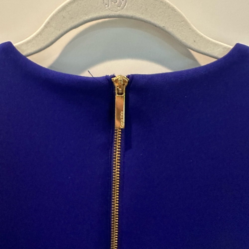 Calvin Klein Sleeveless Sheath Dress | Size 12 | Royal Blue with Gold zipper - Picture 2 of 4